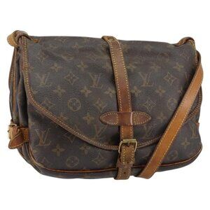 Authentic LOUIS VUITTON Monogram Saumur 30 Shoulder Bag M42256 LV